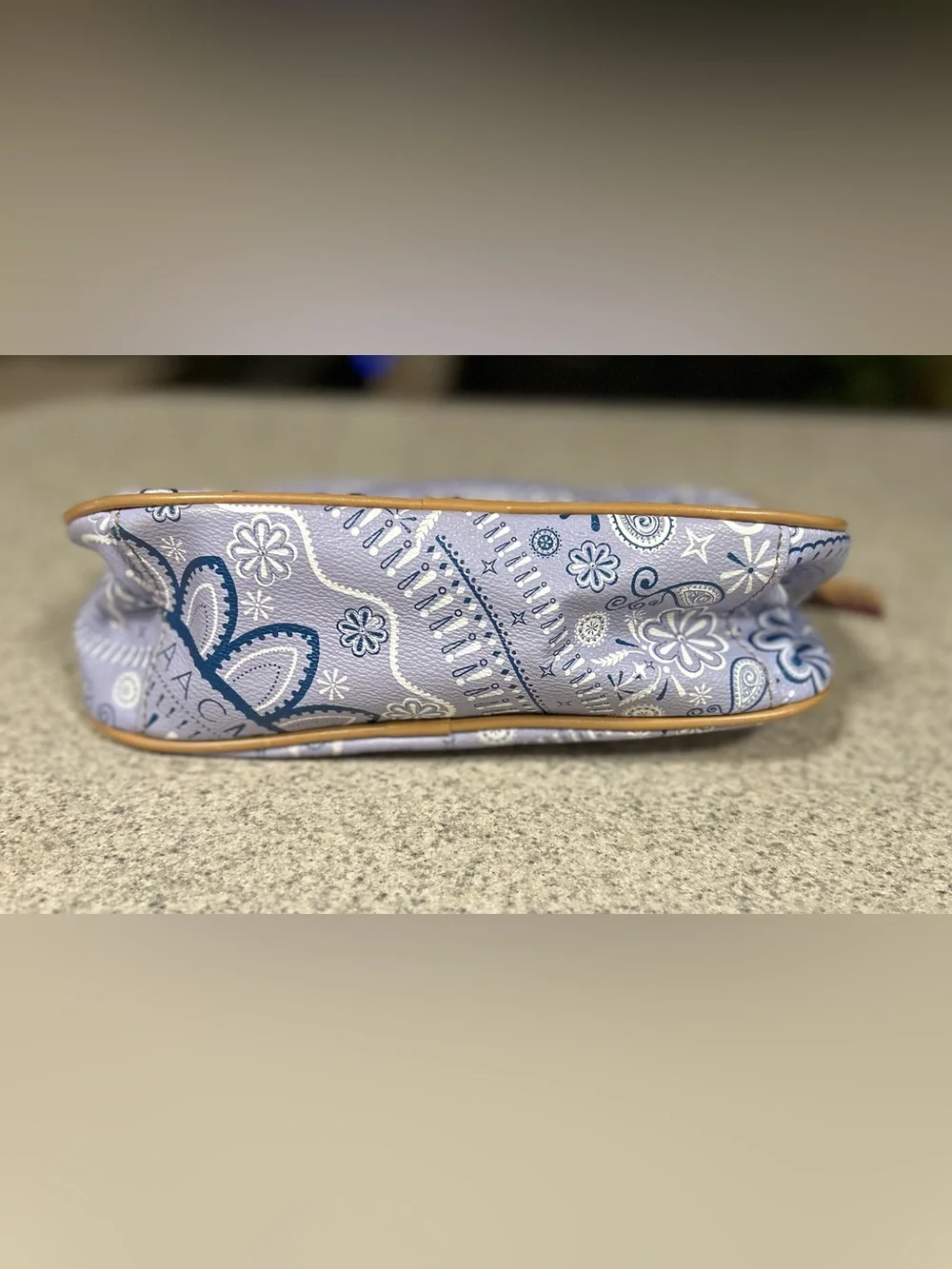 Isaac Mizrahi Lavender and Blue Paisley Print Bag